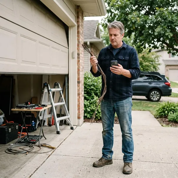 Garage touw veilig vervangen